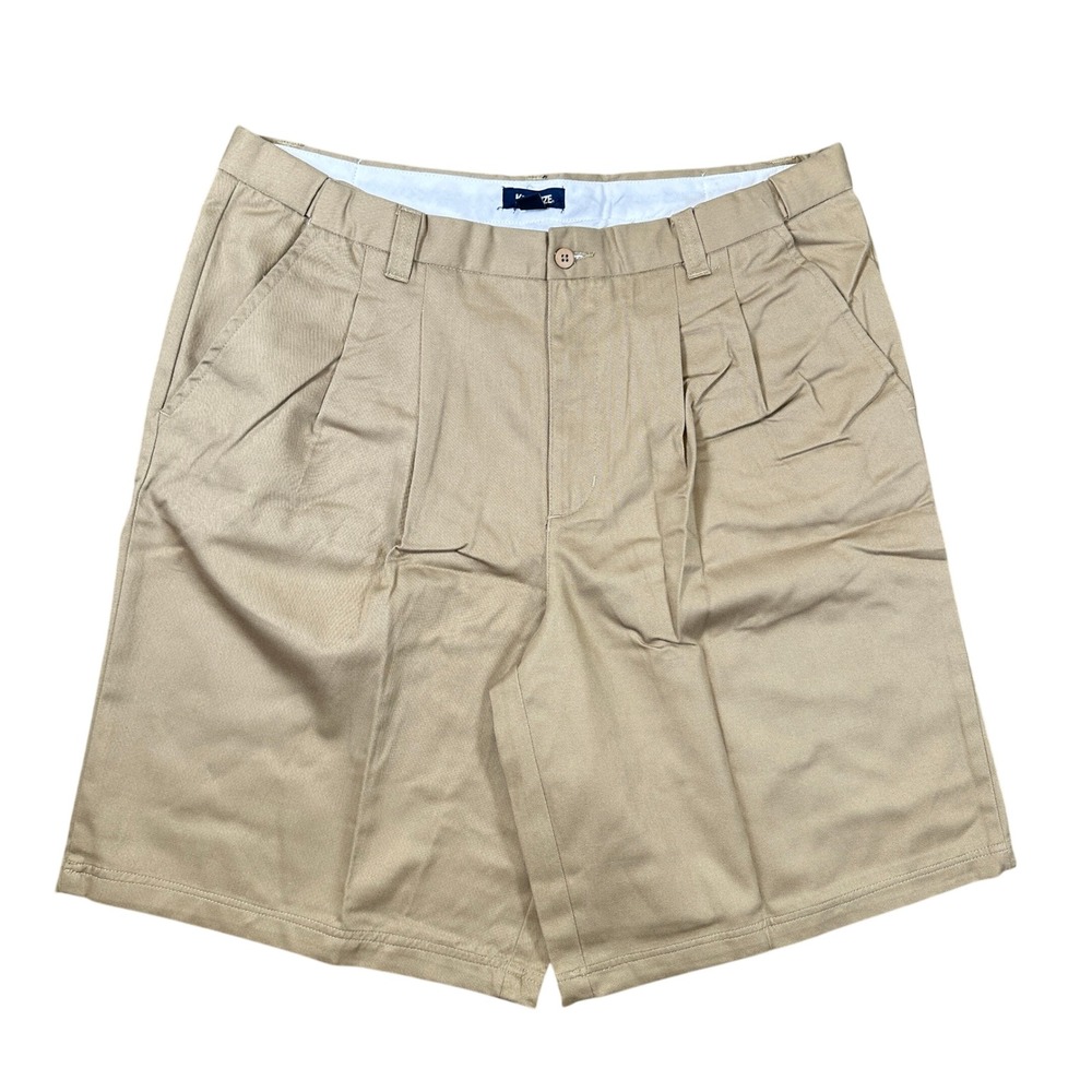 KingSize Mens Pleated Chino Shorts Khaki Tan 100% Cotton 42 Tall 70-5060-2